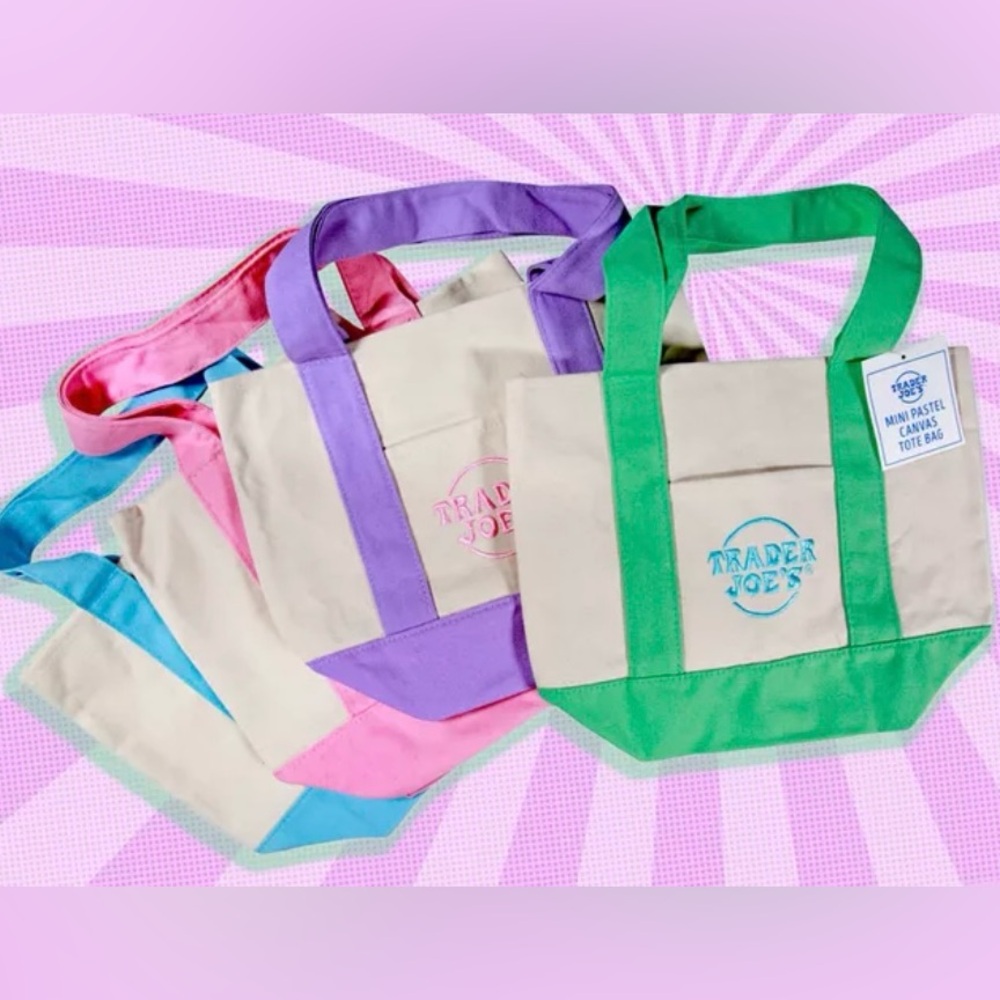 Mini pastel Canvas Tote Bag Set
